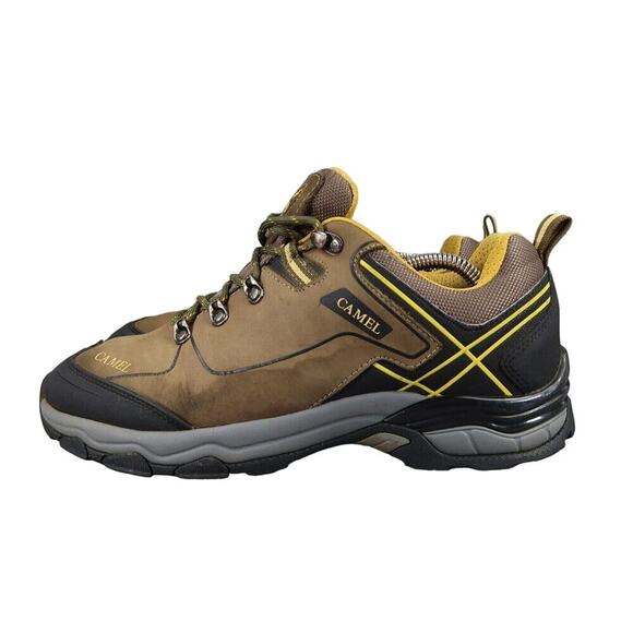 Camel Shoes Mens 9 Hiking Low Leather Boot Outdoor Trekking Active Lace Up Brown - Picture 5 of 14